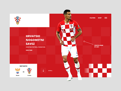 Croatian Football Federation branding croatia croatian design federation football hns hrvatska landing lovren modric page redesign soccer typography ui ux web design world cup