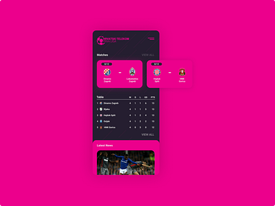 Croatian Football League App app challenge croatia croatian design football hrvatski league logo matches mobile news scores soccer table ui ux