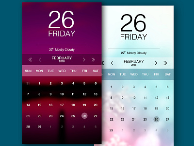Calander 2016 - I Phone app calendar 2016 calendar application graphic design ui visual design