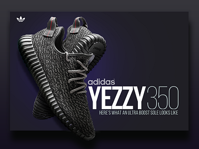 Yezzy 350 - adidas ads banner creative flat graphics illustration modern shoes ui ux vector visual design