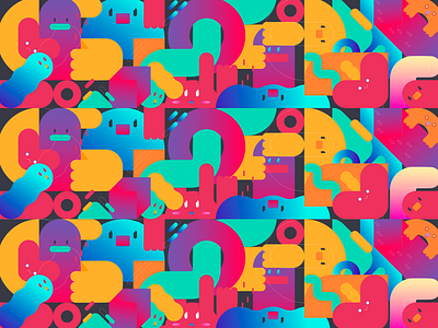 My world - Pattern character color design illustration pattern vector