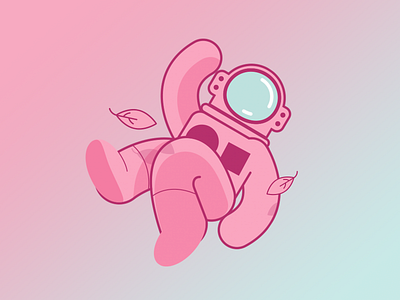 Lets levitate astronauta character color design illustration ilustration pink rosa vector