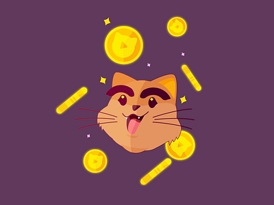 Maneki Character cat character color design icon ilustration maneki neko minimal neko purple ui vector