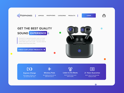 Headphones Landing Page airpods airpods website design figma headphones headphones landing page headphones web design headphones website landing page ui uiux design website website ui