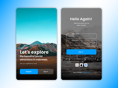 UI Travel App (Login) android graphic design mobile travel ui