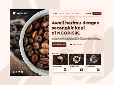 UI Landing Page For Coffe Shop branding coffeshop graphic design landing page ui webdesign website