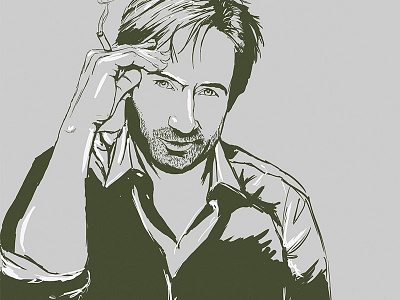 Hank Moody illustration psd rough sketch simple