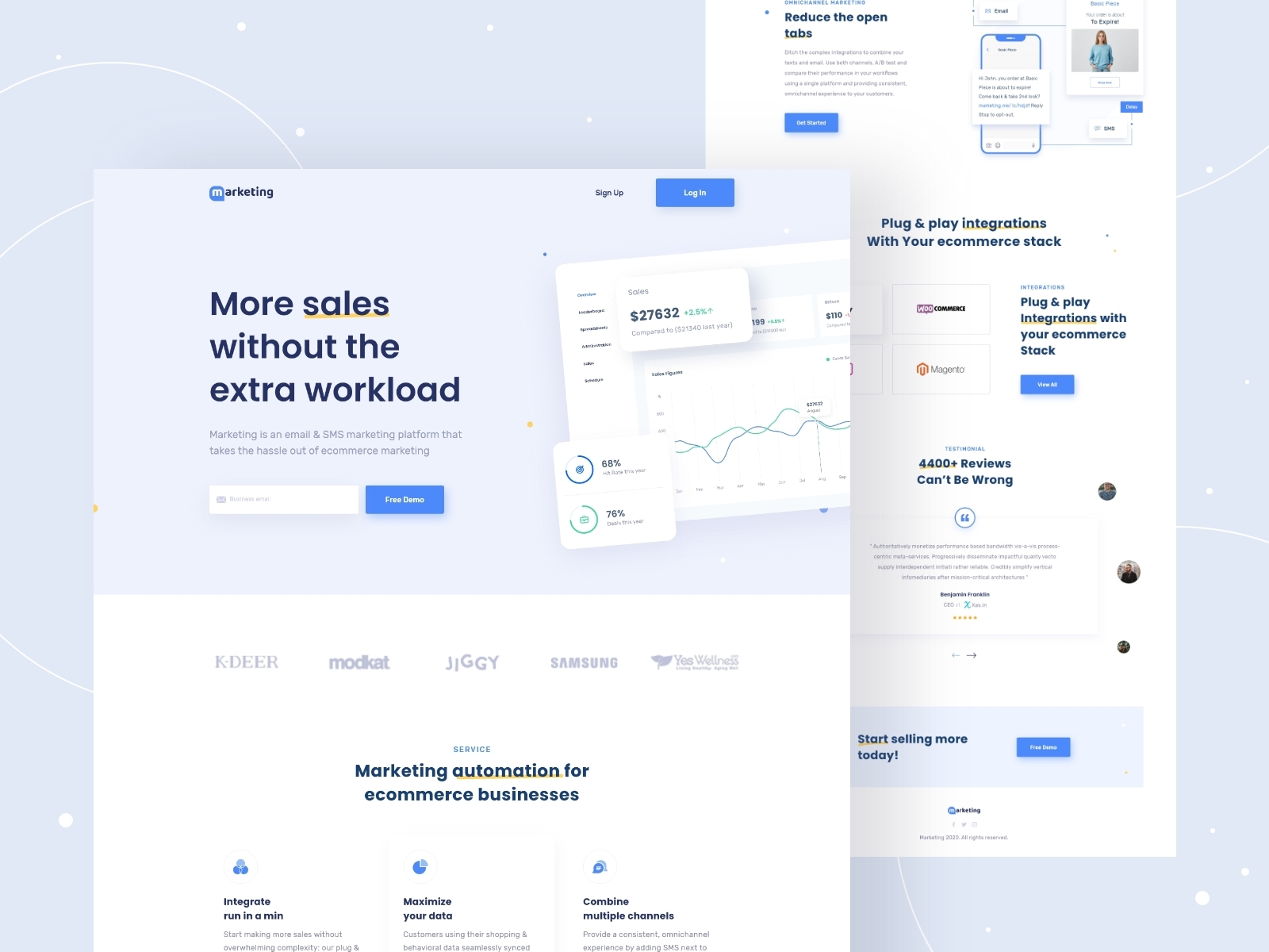 Marketing & Sales analytical Landing page Design by Team Pixency for ...