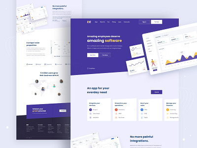 Software service web UI design template.