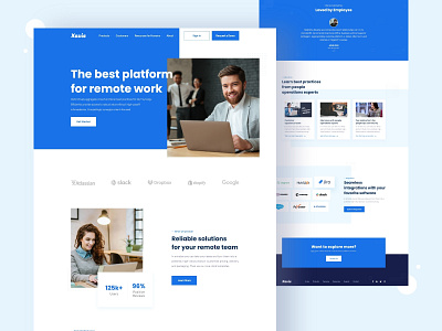 Project Management services agency landing page UI design