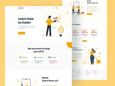 E-Learning Home Page UI Design
