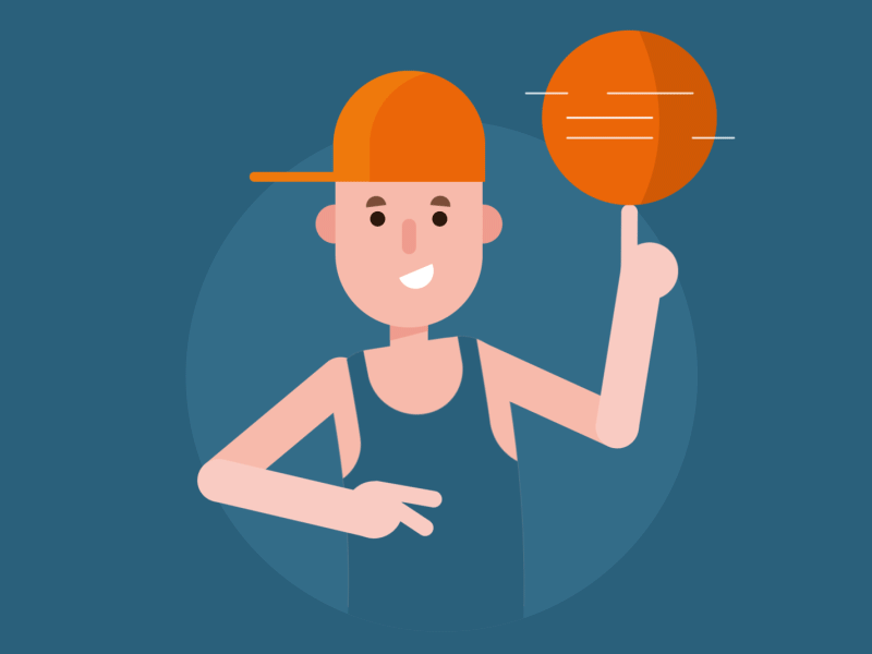 Basketball player 2d animation basket character design flat illustration illustrator