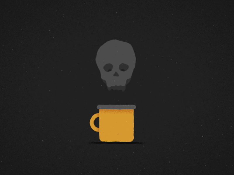 Toxic 2d after effects animation coffee framebyframe fx motiondesign photoshop process skull smoke toxic