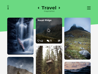 UI Challenge Day 052 - Inspiration Feed inspiration travel inspiration ui ui challenge ui design