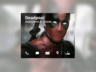 Uielements Day025 Contactcard comics daily challenge deadpool marvel profile profile card ui ui design