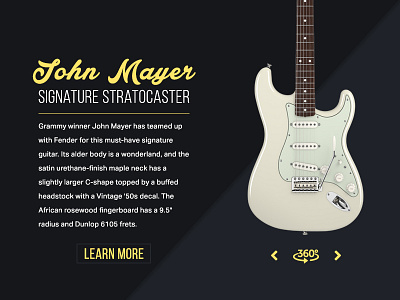 Day 027 - Stratocaster Card daily challenge guitar john mayer strat ui ui design