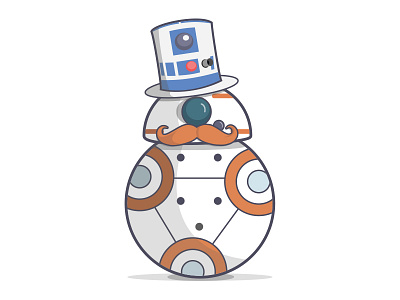 Sir BB-8 bb8 droid illustration r2d2 star wars vector