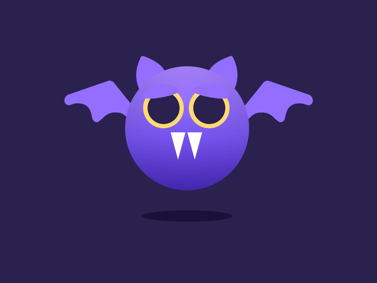 Troubled Bat animation bat boo design halloween illustration principle purple spooky vector