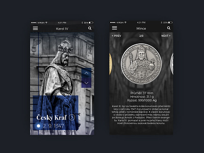Charles IV. - all screen app charles clean design history ios ui ux