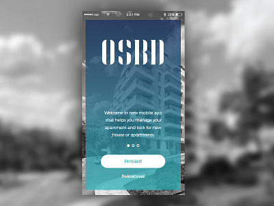 OSBD - first view mobile app app desgin ios logo modern osbd ui ux