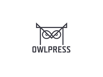 OWLPRESS - logo book brand design eyes infinity logo modern owl owlpress simple typography