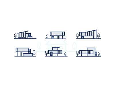 Modern house Icon design graphic house icon illustrator line modern outline set simple vector