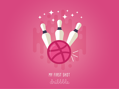 My First Shot designer dribbble happy illustration pin down pink strike