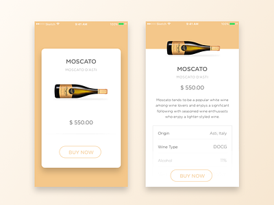 Product Card & Details application card design detail screen interaction design interface design ios app mobile app ui ux visual design wine
