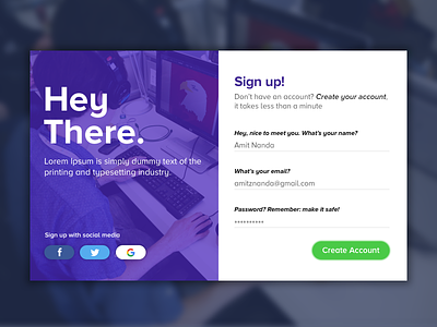 DAILY UI #01 - Sign up create daily ui design interface modal sign in sign up social media ui ui ux visual design