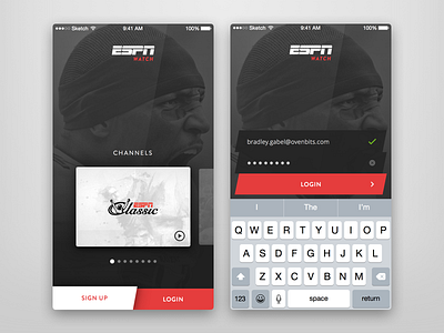 ESPN Login Form dailyui espn form login mobile pattern signup sports ui