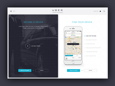 Uber Landing Page dailyui form landing login mobile page pattern uber ui