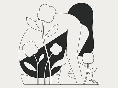 Grow at your own pace character editorial illustration people woman