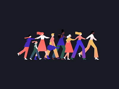 Stepping into the New Year together!🚀⠀ character fashion illustration new year new year 2019 people woman women empowerment