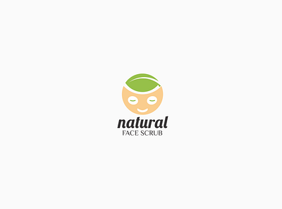 Natural Face Scrub Logo leaf mask face natural nature