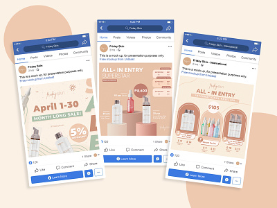 Friday Skin Facebook Posters advertisement design facebook post neutral colors photoshop poster ads poster ads skincare poster advertisements skincare post skincare post design social media design social media poster