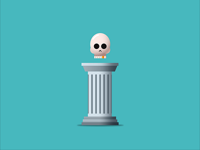 DISPLAY - DAY 017 2d 2d animation after effects animation character design illustration loop motion design motion graphics pillar skull skulls