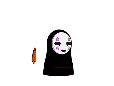 NO-FACE - DAY 053 2d 2d animation after effects animation character design eating faceless fruit ghibli illustration loop motion design motion graphics no face studio ghibli