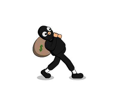SNEAK - DAY 062 2d 2d animation after effects animation bank robber character design illustration loop motion design robber sneak sneaky