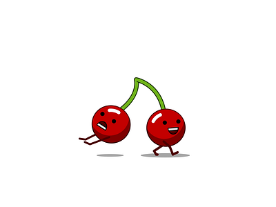 CHERRIES - DAY 076 2d 2d animation after effects animation character design cherries cherry fruit illustration loop motion design motion graphics