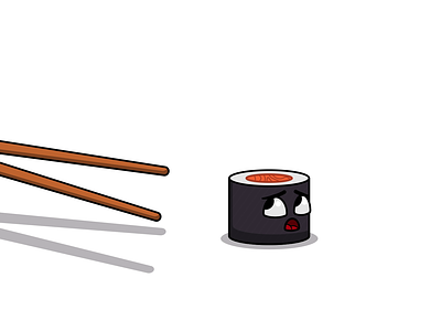 SUSHI - DAY 090 2d 2d animation after effects animation character design chopsticks illustration japanese food loop motion design sushi