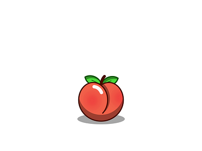 PEACH - DAY 099 2d 2d animation after effects animation bounce butt fruit illustration jiggle loop motion design motion graphics peach