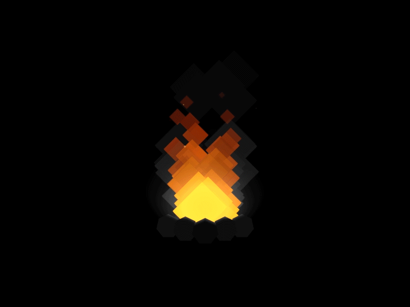 Campfire 2d animation after effects animation campfire fire loop motion design particular