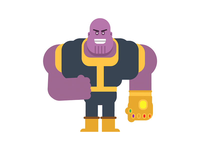 Thanos 2d after effects avengers character character design evil infinity war marvel menacing motion design rig thanos