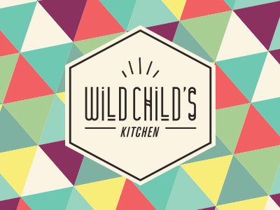 Wild Child's Kitchen branding eatery food fruits logo polygons restaurant shapes triangles vegan vegetables vegetarian