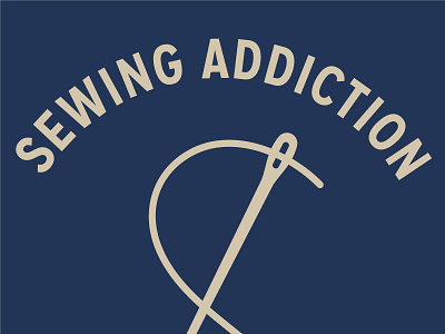 Sewing Addiction branding illustration logo needle sewing thread