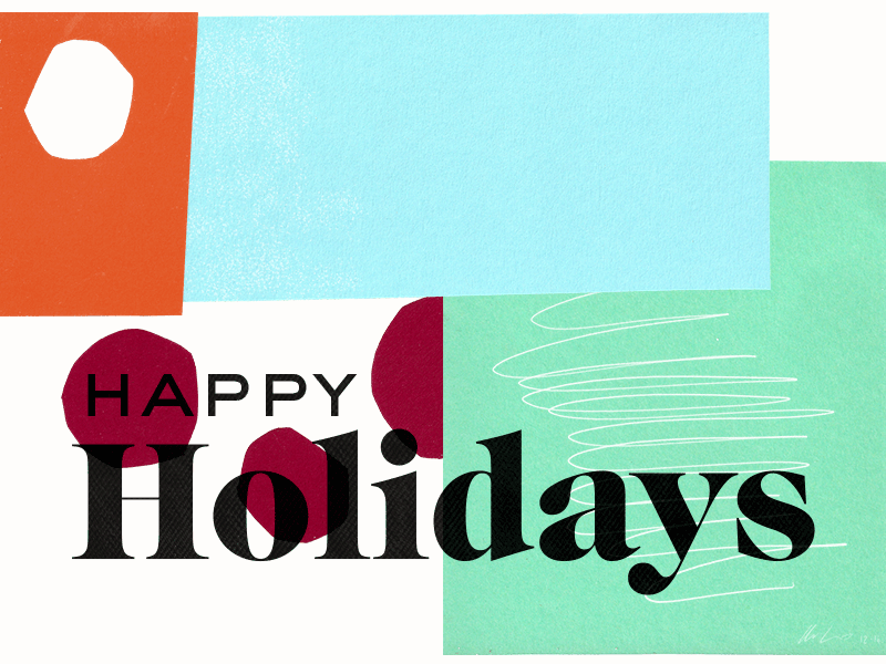 Happy Holidays 60s animation card christmas happy holidays illustration paper retro typography vintage xmas