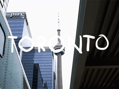 Toronto in February animation cn tower handtype toronto type