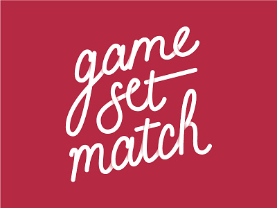 Game Set Match brush custom hand hand lettering shadow tennis tshirt typography
