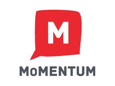 MoMentum branding bubble icon logo mobile red speech web