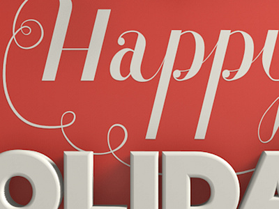 Happy Holidays! 2012 3d christmas hand happy holidays lettering red snowflakes type typography white xmas